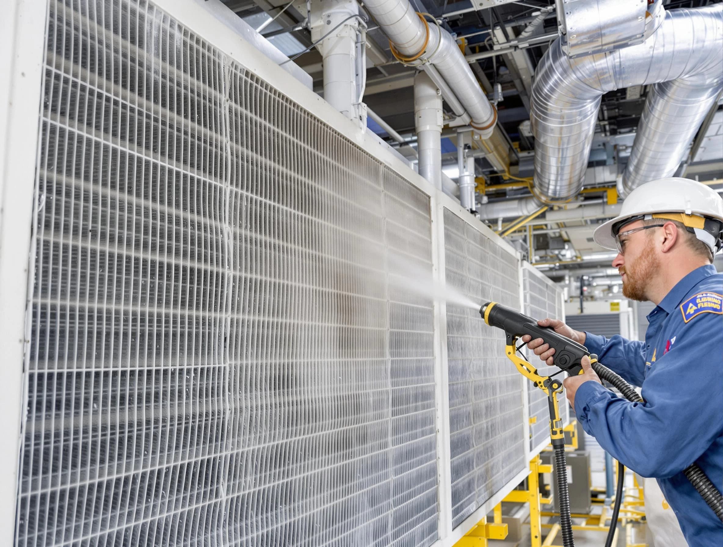 Professional commercial coil cleaning by Midfield Air Duct Cleaning in Midfield