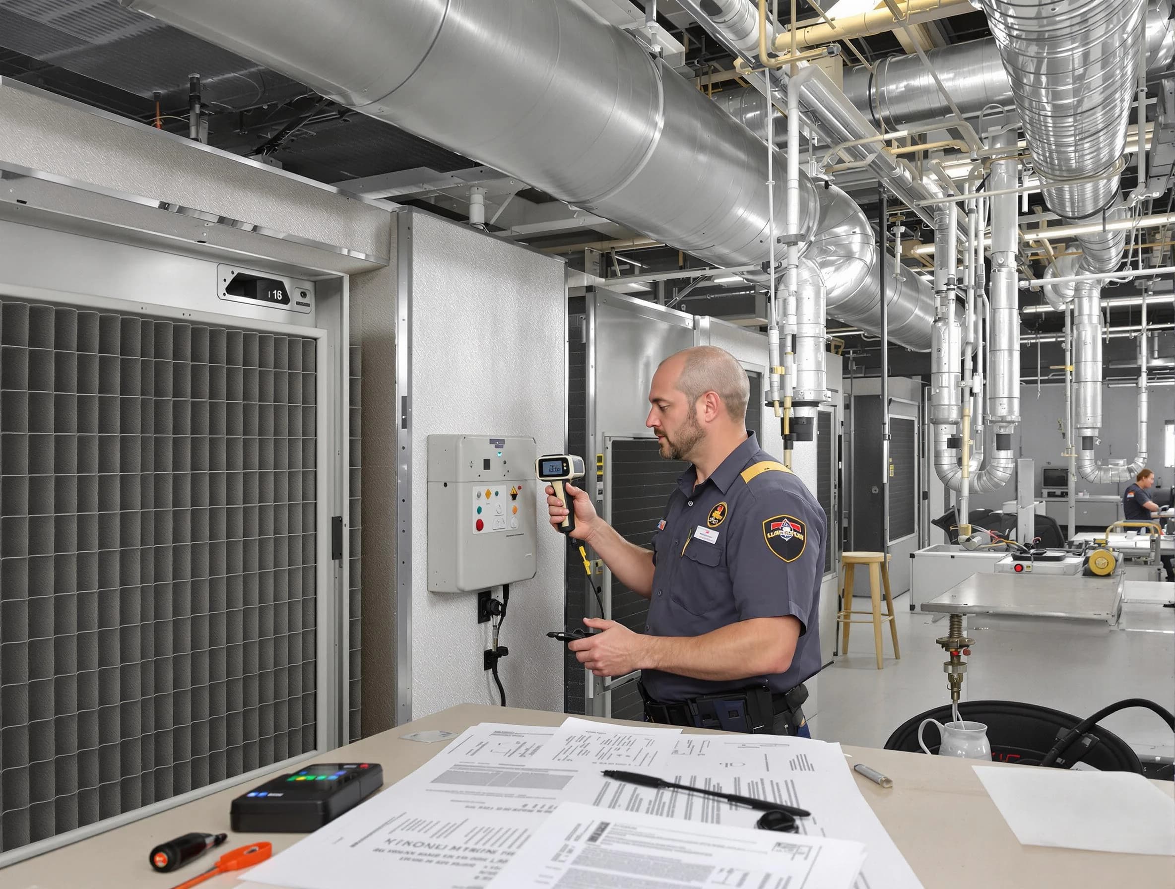 Professional filter system inspection by Midfield Air Duct Cleaning in Midfield