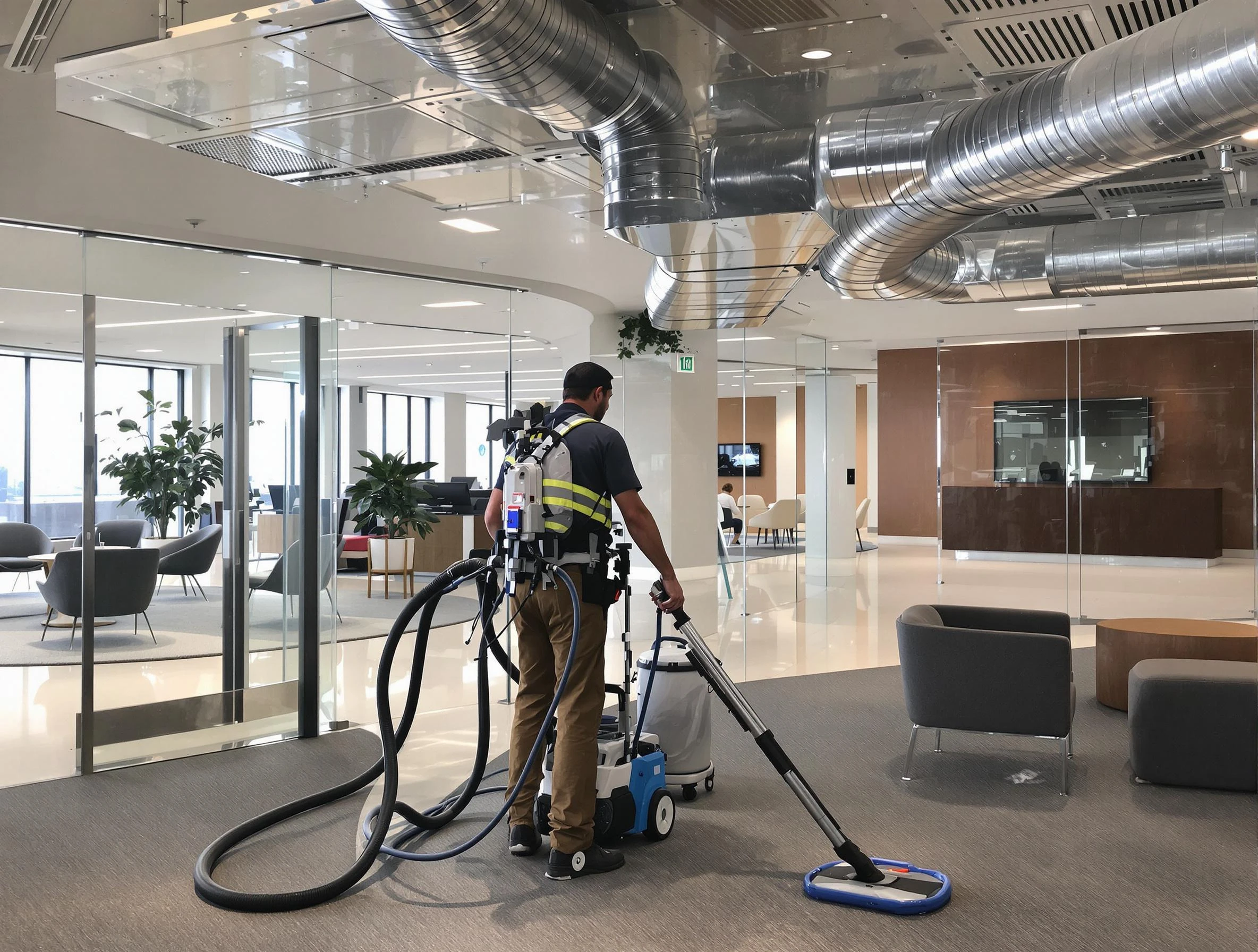 Commercial duct cleaning service by Midfield Air Duct Cleaning in Midfield