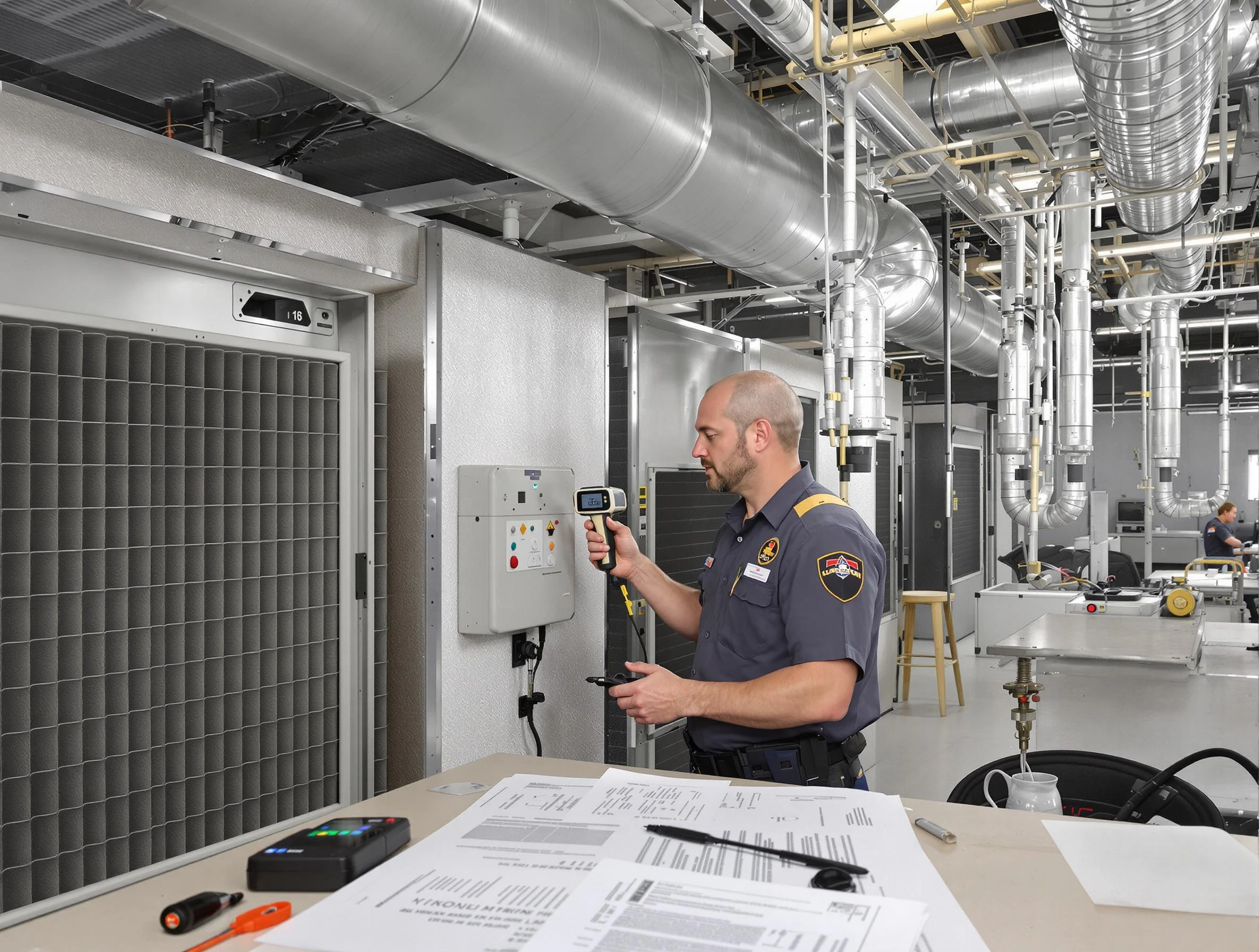 Professional filter system inspection by Midfield Air Duct Cleaning in Midfield