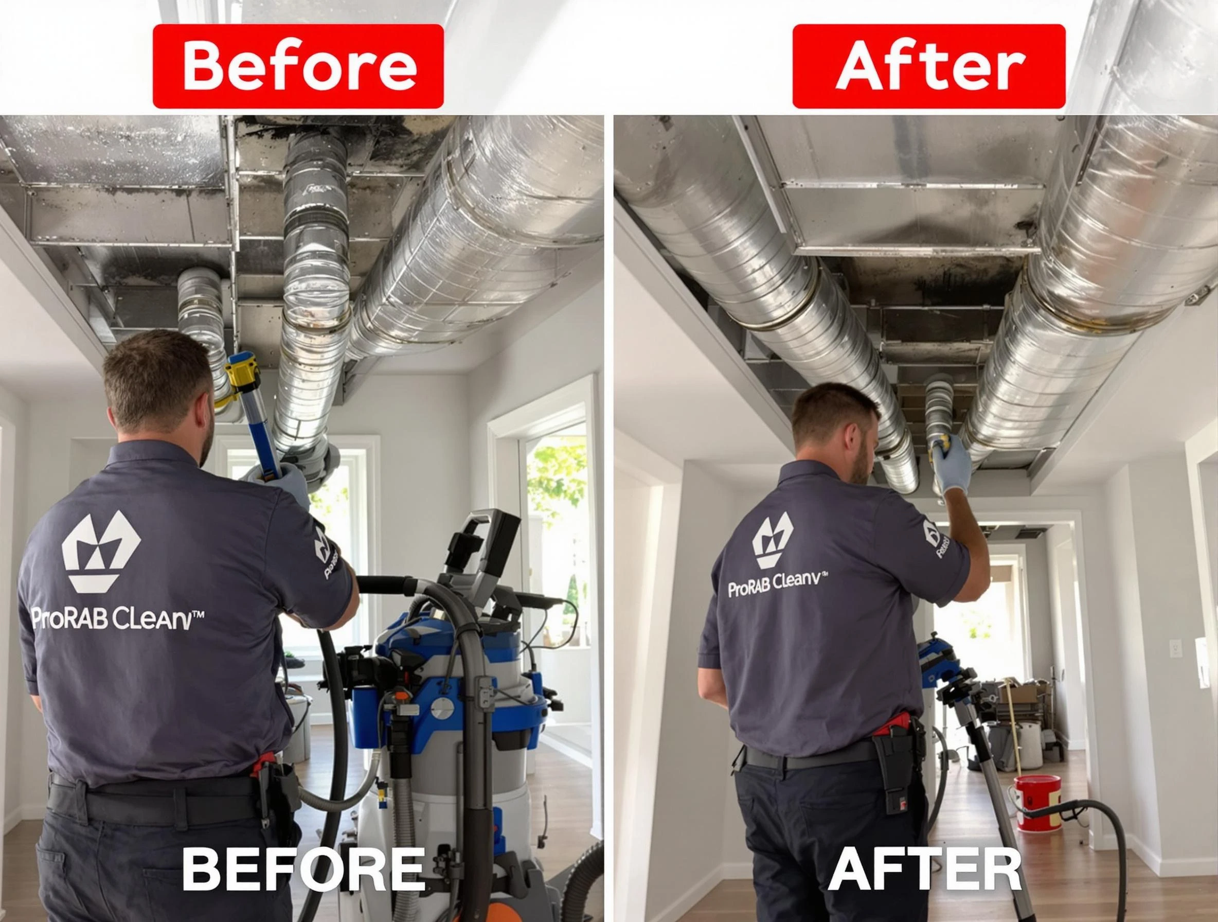 Midfield Air Duct Cleaning expert performing thorough residential duct cleaning in a Midfield home